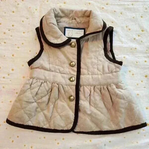 Janie‎ and Jack Quilted Vest Baby- Tan 3-6m